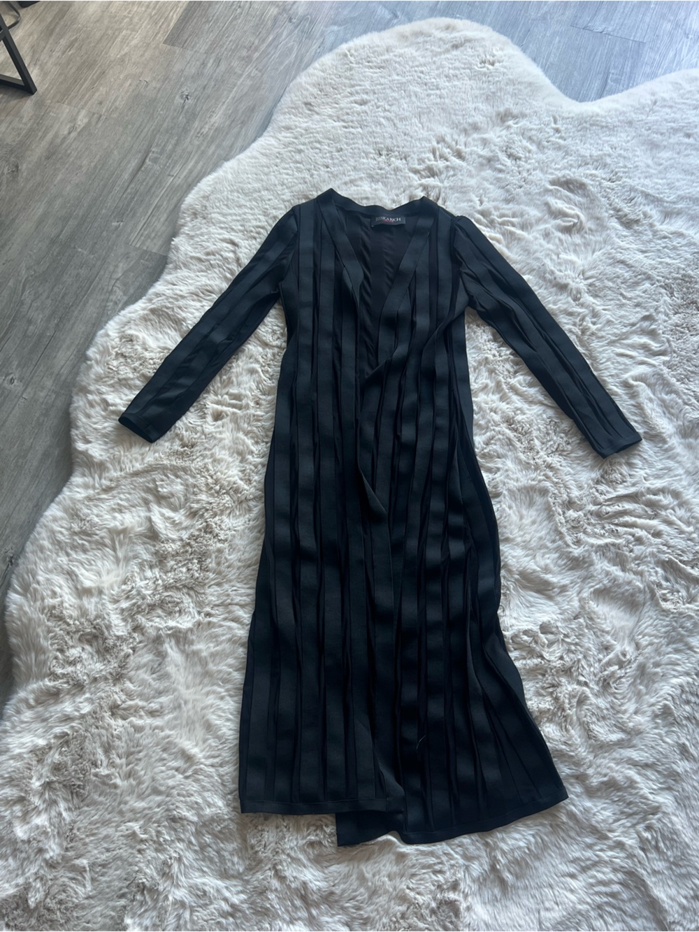 Jessica Black Ribbed Long cardigan